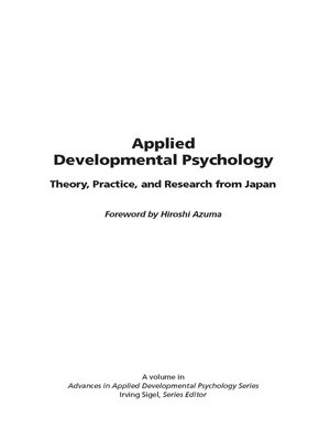cover image of Applied Developmental Psychology